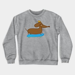 Skater Dachshund Skateboard Crewneck Sweatshirt